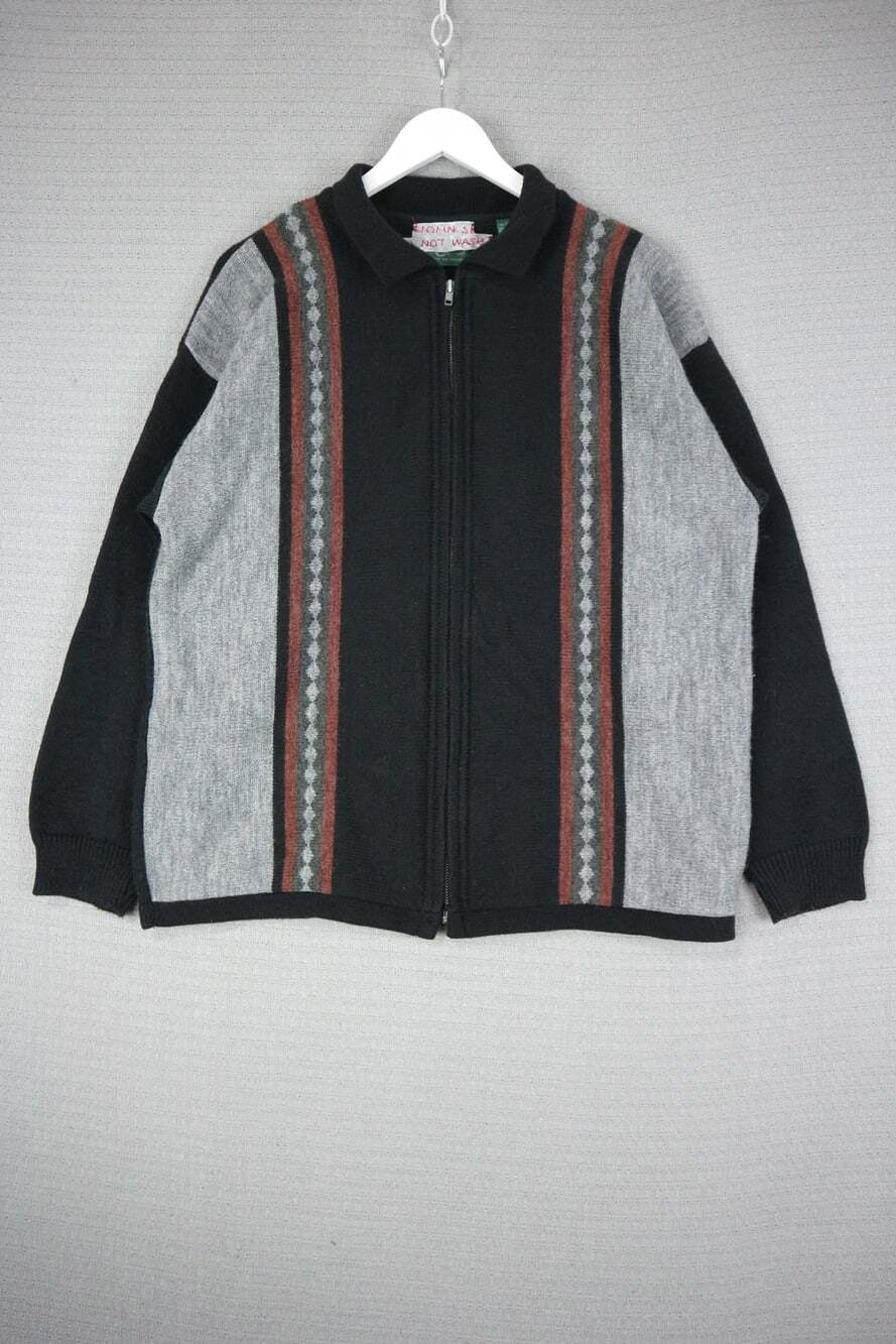 Tip Top Zip Up Vintage 1990s Sweater Wool Blend Made in Canada